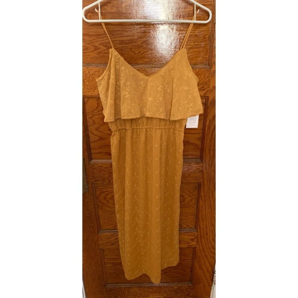 Yellow lace dress